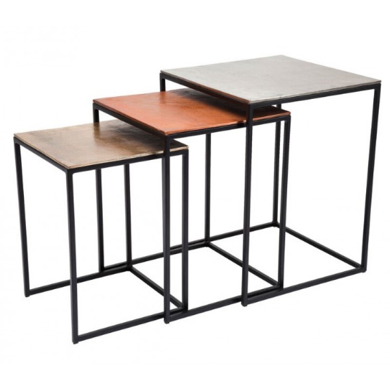 Side Table Loft Square Vintage 41x41 (3/Set)